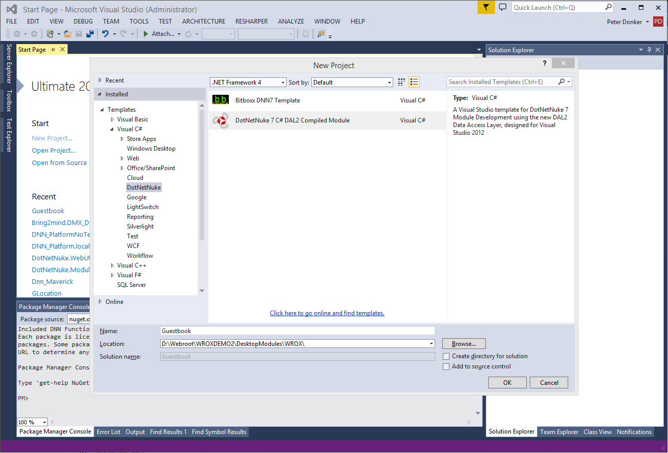 Figure 13: Create Module Project.